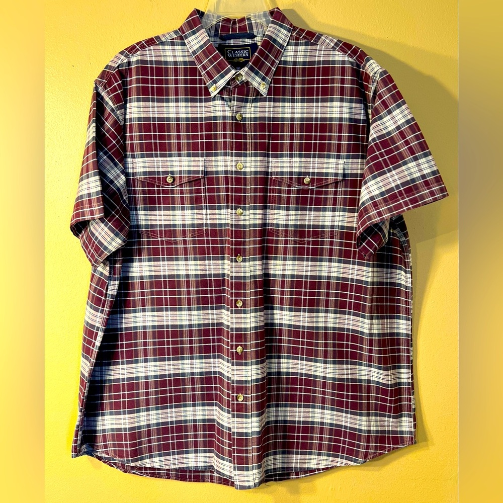 Men’s Classic Western Button Up Short Sleeve size XXL